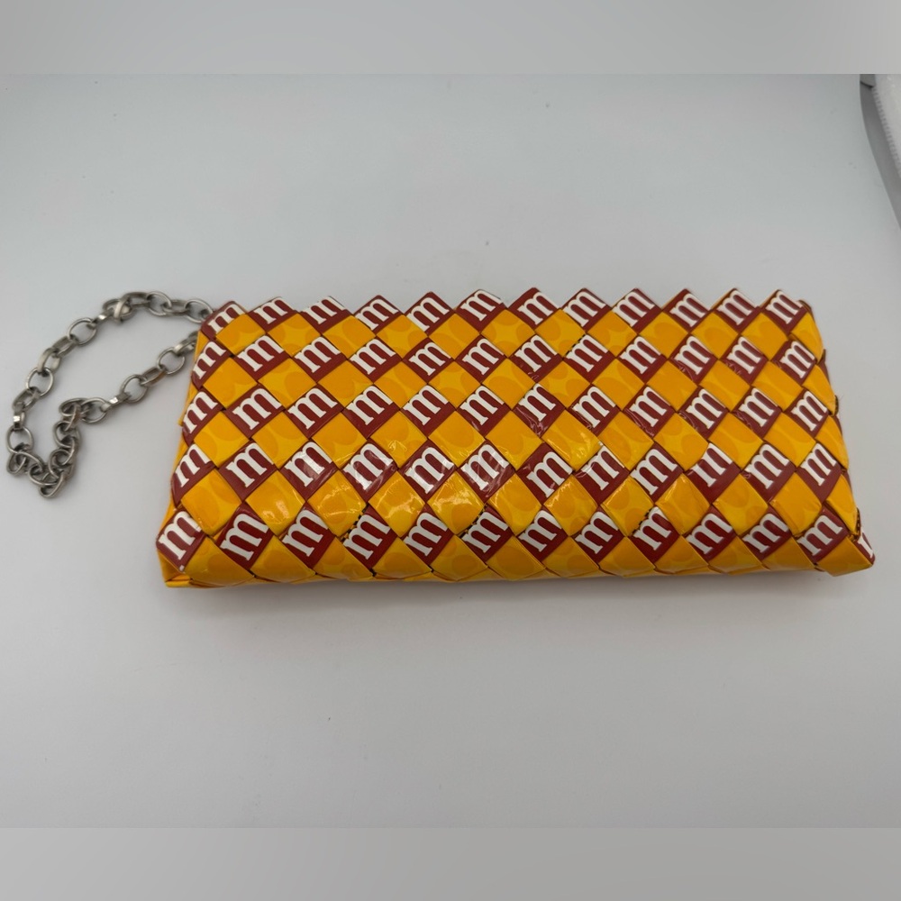 Wrapper Purse Vibrant Yellow and Orange Geometric Clutch‎